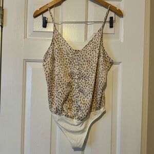 Abercrombie & Fitch Leopard Print Spaghetti Strap Bodysuit | New With Tags 0336